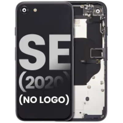 Задня кришка з встановленими дрібними компонентами для iPhone SE (2020) (No Logo) (Aftermarket Plus) (чорний)