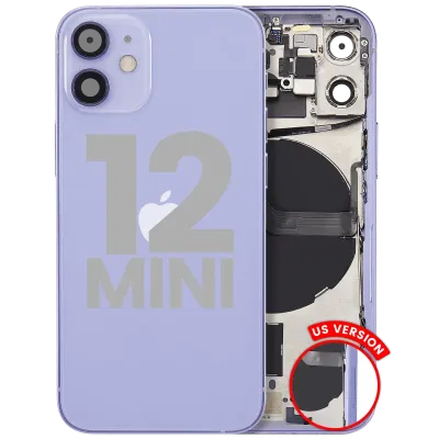 Back Housing W/ Small Parts For iPhone 12 Mini (US Version) (Used OEM Pull: Grade A) (Purple)