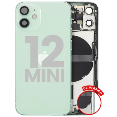 Back Housing W/ Small Parts For iPhone 12 Mini (US Version) (Used OEM Pull: Grade A) (Green)