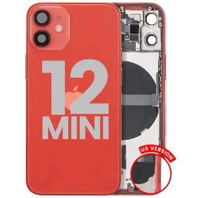Back Housing W/ Small Parts For iPhone 12 Mini (US Version) (Used OEM Pull: Grade A) (Red)
