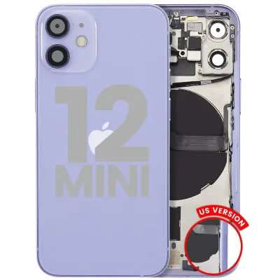 Back Housing W/ Small Parts For iPhone 12 Mini (US Version) (Used OEM Pull: Grade B) (Purple)