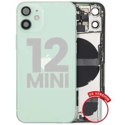 Back Housing W/ Small Parts For iPhone 12 Mini (US Version) (Used OEM Pull: Grade C) (Green)