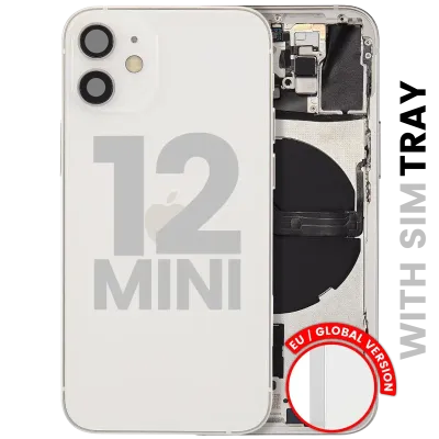 Back Housing W/ Small Parts For iPhone 12 Mini (EU / Global Version) (Used OEM Pull: Grade C) (White)