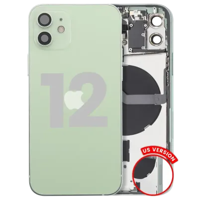 Back Housing W/ Small Parts For iPhone 12 (US Version) (Used OEM Pull: Grade B) (Green)