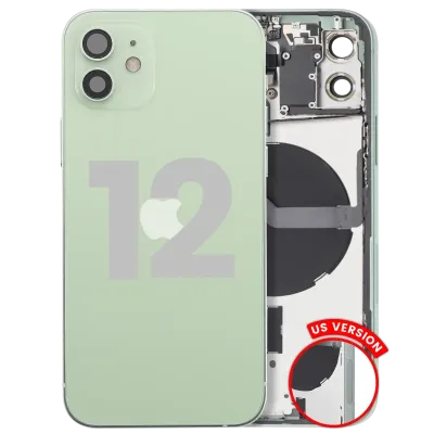 Back Housing W/ Small Parts For iPhone 12 (US Version) (Used OEM Pull: Grade C) (Green)