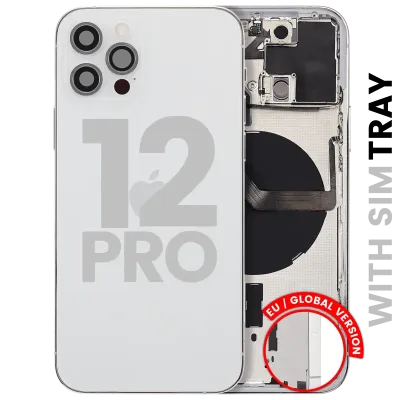 Back Housing W/ Small Parts For iPhone 12 Pro (EU / Global Version) (Used OEM Pull: Grade A) (Silver)