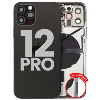 Back Housing W/ Small Parts For iPhone 12 Pro (US Version) (Used OEM Pull: Grade B) (Graphite)