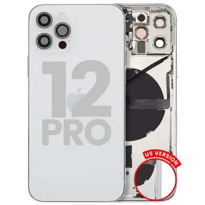 Back Housing W/ Small Parts For iPhone 12 Pro (US Version) (Used OEM Pull: Grade B) (Silver)