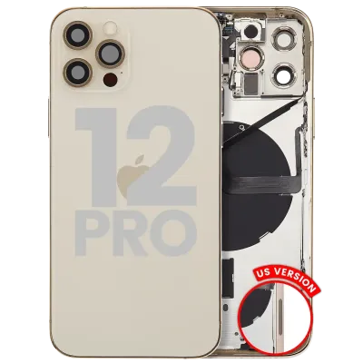 Back Housing W/ Small Parts For iPhone 12 Pro (US Version) (Used OEM Pull: Grade B) (Gold)