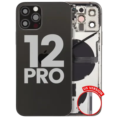 Back Housing W/ Small Parts For iPhone 12 Pro (US Version) (Used OEM Pull: Grade C) (Graphite)