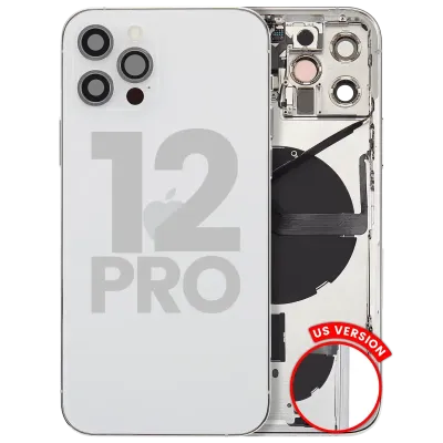 Back Housing W/ Small Parts For iPhone 12 Pro (US Version) (Used OEM Pull: Grade C) (Silver)