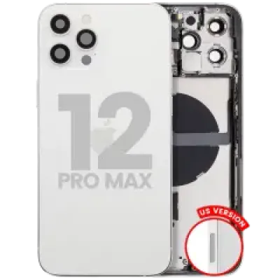 Заднє скло з дрібними деталями для iPhone 12 Pro Max (US Version) (Used OEM Pull: Grade B) (Silver)