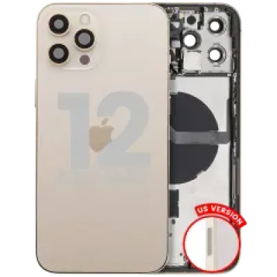 Заднє скло з дрібними деталями для iPhone 12 Pro Max (US Version) (Used OEM Pull: Grade B) (Gold)