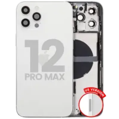 Заднє скло з дрібними деталями для iPhone 12 Pro Max (US Version) (Used OEM Pull: Grade C) (Silver)