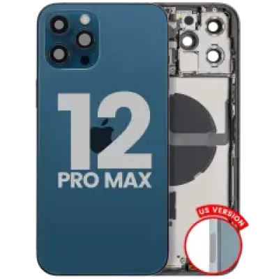 Заднє скло з дрібними деталями для iPhone 12 Pro Max (US Version) (Used OEM Pull: Grade C) (Pacific Blue)