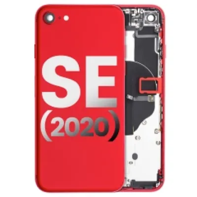 Задня кришка з дрібними компонентами (передмонтована) для iPhone SE (2020) (Used OEM Pull: Grade B) (Red)