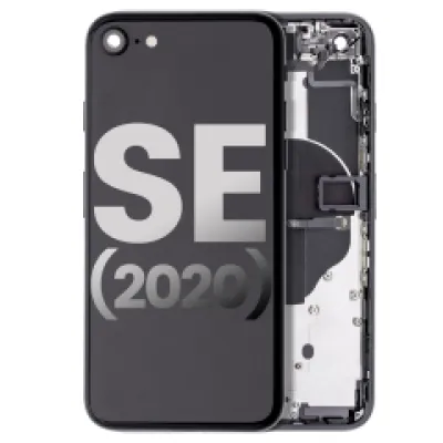 Задня кришка з дрібними компонентами (передмонтована) для iPhone SE (2020) (Used OEM Pull: Grade C) (Black)