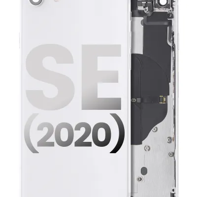 Задня кришка з дрібними компонентами (передмонтована) для iPhone SE (2020) (Used OEM Pull: Grade C) (White)