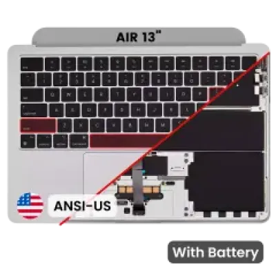 Топкейс з акумулятором і клавіатурою (ANSI US) для MacBook Air 13" A2681 (2022) (сріблястий)