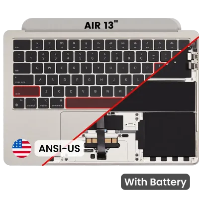 Топкейс з акумулятором і клавіатурою (ANSI US) для MacBook Air 13" A2681 (2022) (Starlight)
