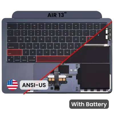 Топкейс з акумулятором і клавіатурою (ANSI US) для MacBook Air 13" A2681 (2022) (Midnight)