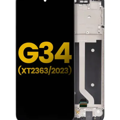 Дисплейний модуль (LCD) з рамкою для Motorola Moto G34 (XT2363 / 2023) / G45 5G (XT2369 / 2024) (Refurbished) (Усі кольори)