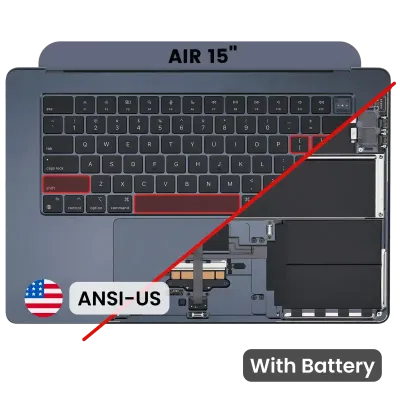 Топкейс з акумулятором і клавіатурою (ANSI US) для MacBook Air 15" A2941 (2023) (Midnight)
