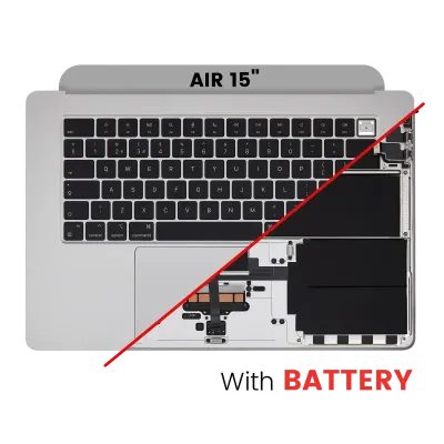 Топкейс з акумулятором і клавіатурою для MacBook Air 15" (A2941 / Mid 2023) (UK Keyboard) (сріблястий)