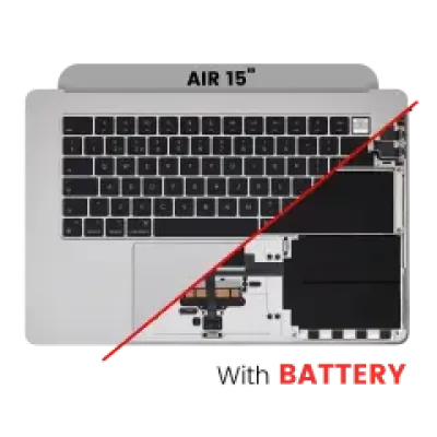Топкейс з акумулятором і клавіатурою для MacBook Air 15" (A2941 / Mid 2023) (UK Keyboard) (сріблястий)