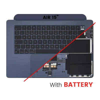 Топкейс з акумулятором і клавіатурою (ISO UK) для MacBook Air 15" A2941 (2023) (Midnight)