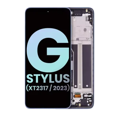 Дисплейний модуль (LCD) з рамкою для Motorola Moto G Stylus 4G (XT2317 / 2023) (Genuine OEM) (синій)