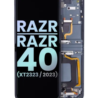 Дисплейний модуль (OLED) з рамкою для Motorola Razr 2023 / Razr 40 (XT2323 / 2023) (Genuine OEM) (Sage Green)