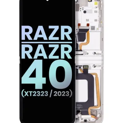 Дисплейний модуль (OLED) з рамкою для Motorola Razr 2023 / Razr 40 (XT2323 / 2023) (Genuine OEM) (Vanilla Cream)