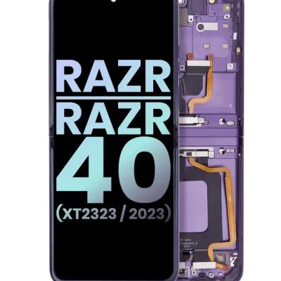 Дисплейний модуль (OLED) з рамкою для Motorola Razr 2023 / Razr 40 (XT2323 / 2023) (Genuine OEM) (Grape Compote)