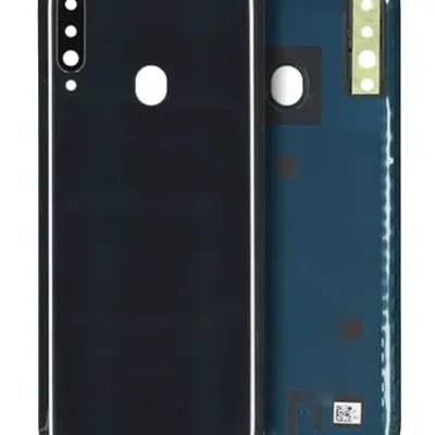 Задня кришка зі склом камери для Samsung Galaxy A20s (A207 / 2019) (Service Pack) (чорний)