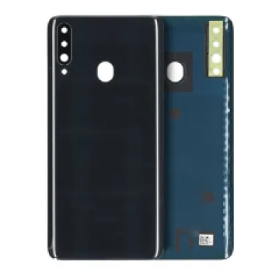 Задня кришка зі склом камери для Samsung Galaxy A20s (A207 / 2019) (Service Pack) (чорний)