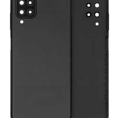 Задня кришка зі склом камери для Samsung Galaxy A12 (A125 / 2020) (Service Pack) (чорний)