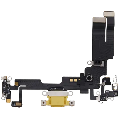 Charging Port Flex Cable For iPhone 14 (Used OEM Pull) (Yellow)