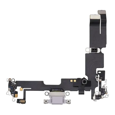 Charging Port Flex Cable For iPhone 14 Plus (Used OEM Pull) (Purple)