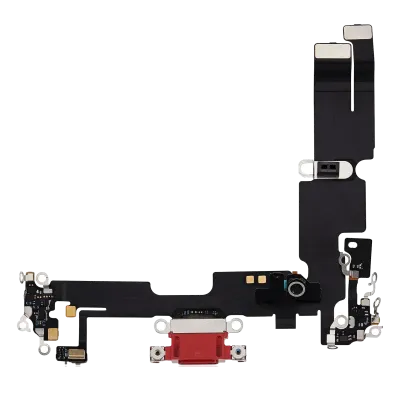 Charging Port Flex Cable For iPhone 14 Plus (Used OEM Pull) (Red)