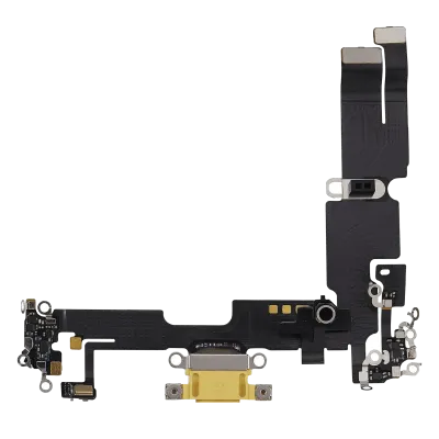 Charging Port Flex Cable For iPhone 14 Plus (Used OEM Pull) (Yellow)