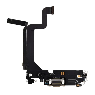 Charging Port Flex Cable For iPhone 14 Pro Max (Used OEM Pull) (Gold)