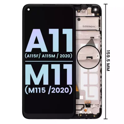 Дисплейний модуль (LCD) із рамкою для Samsung Galaxy A11 (A115F / A115M / 2020) / M11 (M115 / 2020) (International Version) (Service Pack) (всі кольори)