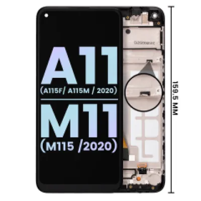 Дисплейний модуль (LCD) із рамкою для Samsung Galaxy A11 (A115F / A115M / 2020) / M11 (M115 / 2020) (International Version) (Service Pack) (всі кольори)