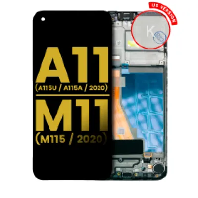 Дисплейний модуль (LCD) із рамкою для Samsung Galaxy A11 (A115U / A115A / 2020) / M11 (M115 / 2020) (US Version) (Refurbished) (всі кольори)