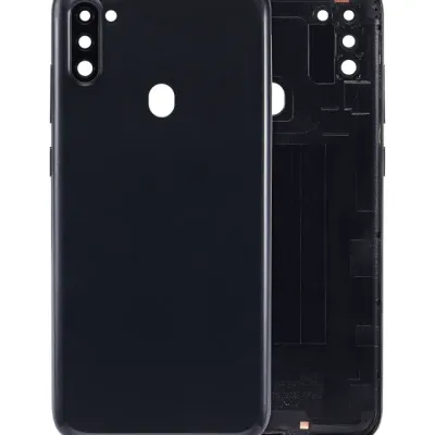 Задня кришка зі склом камери для Samsung Galaxy A11 (A115 / 2020) (International Version) (Aftermarket Plus) (чорний)