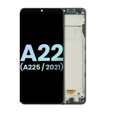Дисплейний модуль (OLED) з рамкою для Samsung Galaxy A22 4G (A225 / 2021) (Service Pack) (всі кольори)