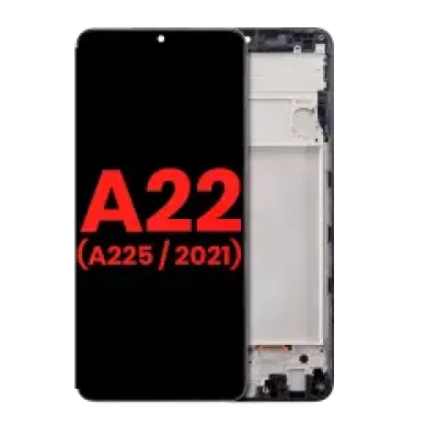 Дисплейний модуль (OLED) з рамкою для Samsung Galaxy A22 4G (A225 / 2021) (Aftermarket Plus) (всі кольори)