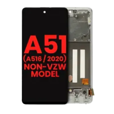 Дисплейний модуль (OLED) з рамкою для Samsung Galaxy A51 5G (A516 / 2020) (Non-Verizon 5G UW Frame) (6.46") (Aftermarket Plus) (Prism Cube White)