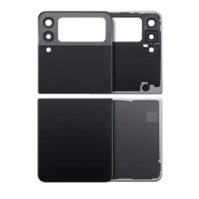 Задня кришка (верхня і нижня) зі скла з камерою для Samsung Galaxy Z Flip 3 5G (Aftermarket Plus) (Phantom Black)